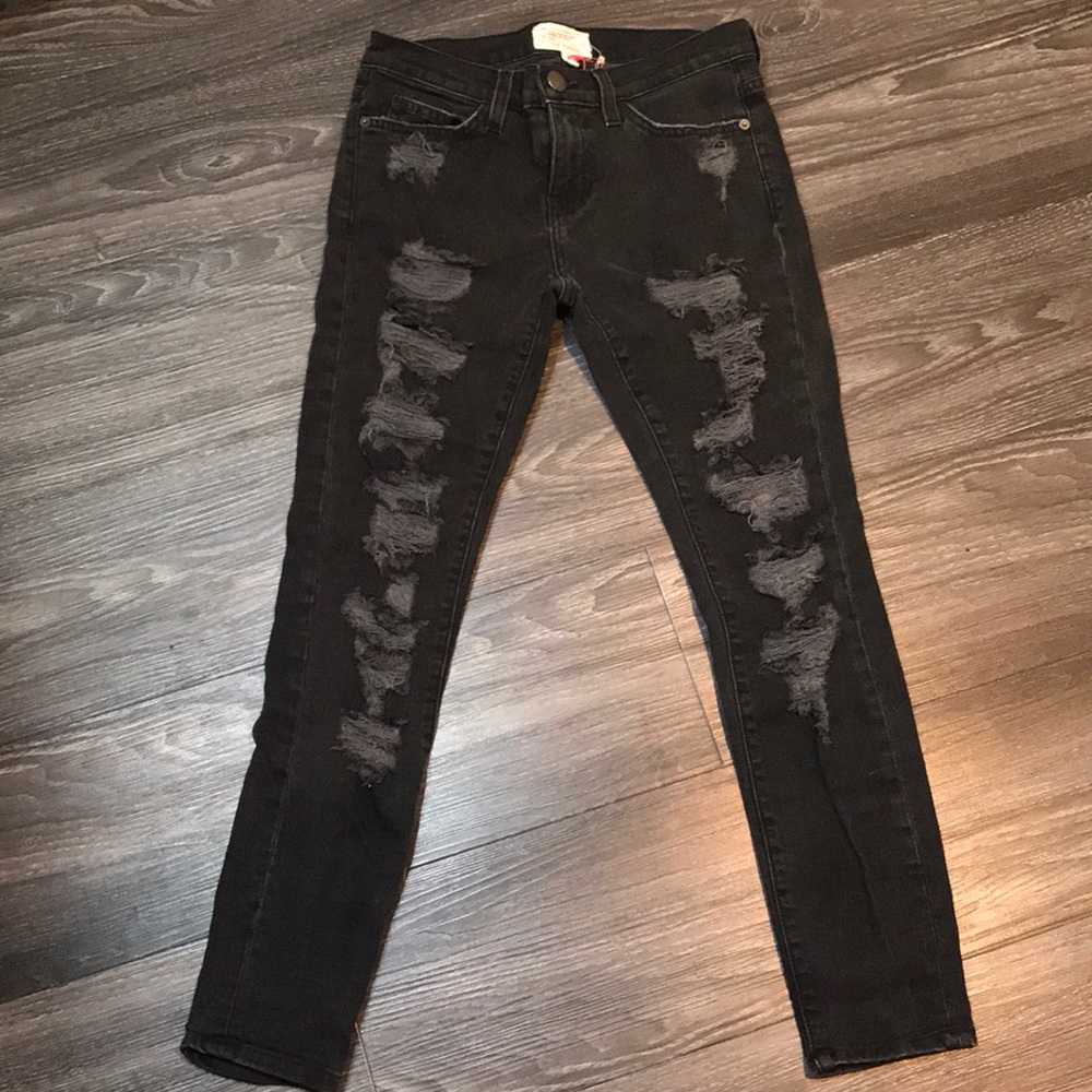 Current Elliot Black Ripped Jeans